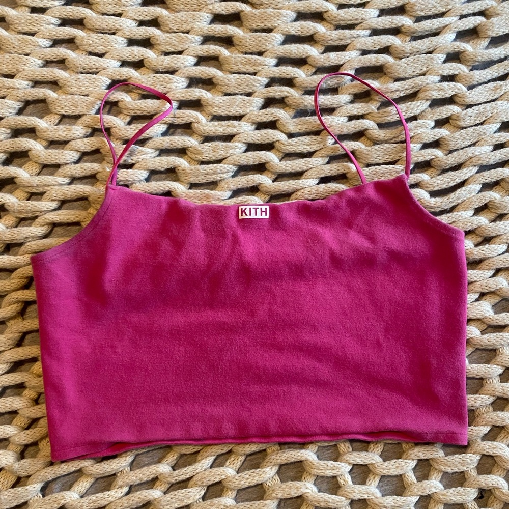 KITH pink cropped tank top